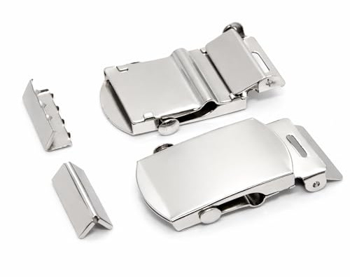 Trimming Shop 10 X 25mm Gürtel Schnalle Herren Militär Stil Gürtelschnalle mit Sichere Befestigung Metall Verschluss Armee Unisex Zubehör für Leinwand Riemen und Gürtel - Nähen für Kleidung Reparatur