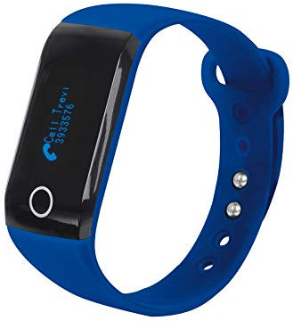 Trevi SF 230 HR Smart Band Cardio Frequenzimetro per iOS e Android, Controllo Dati Attività Fisica, Accelerometro a 3 Assi, Notifiche Chiamate e SMS, Batteria Ricaricabile, Blu