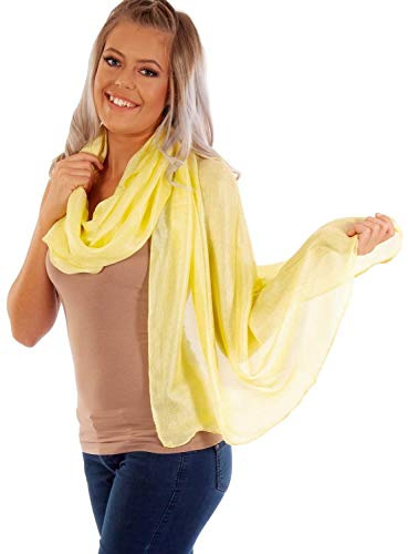 DOLCE ABBRACCIO PPIMA DONNA Damen Schal & Stola Seidenoptik 190 × 85 cm | Edle Seidenoptik mit feiner Leinenstruktur | weich fließendes Material | Eleganter Schal & festliche Stola | 100% Polyester