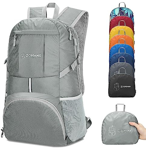 ZOMAKE Ultraleichter Wanderrucksack, 35 l, faltbar, wasserabweisend, Reise-Tagesrucksack, verstaubarer Rucksack für Outdoor-Camping