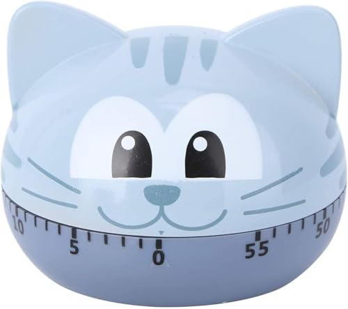 LATRAT Katze Kätzchen Mechanischer Küche-Timer, 60 Minuten Küchentimer Katze Figur Eieruhr Zeitschaltuhr Kurzzeitwecker Küche Zeitmesser Klassenzimmer Uhr Wecker für Kochen Zuhause Schule Büro