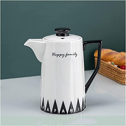 ksamwjf Jarra de Agua Simple Jarra de Lujo Ligera con asa y Tapa Jarra de cerámica de Gran Capacidad Ideal para té Helado, sangría, Limonada y más