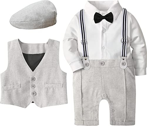 mintgreen Bébé Garçon Formel Straps Costume avec Chapeau