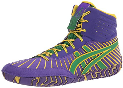 ASICS Chaussures de lutte Aggressor 4 pour homme, Bleu roi/vert, 40 EU