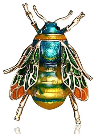 KhuWan Émail Abeille Broche Hommes Dames Mignon Jaune Vert Abeille Insecte Broche Vintage épinglette amitié Cadeau