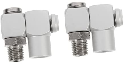 SOLUSTRE 2st Pneumatischer Drehgelenk Beschlag Verbinden Schwenkbarer Luftschlauch Drehverbinder Pneumatisches Gelenk Drehverbindungsfitting Gewinde Werkzeug Rotieren Metall