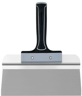 ROLLINGDOG 250mm Flächenspachtel, Breit Spachtel für Trockenbau | Flexibel, 420 Edelstahl, Aluminiumclip, Gummigriff, für Gewinde teleskopstange, Malerspachtel