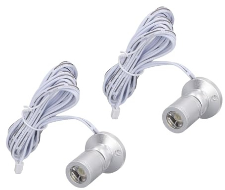 Bewinner Dimmbarer Mini-Strahler, 5 V USB-Mini-LED-Strahler mit 6,6 Fuß Langem Kabel und Dimmer für Vitrine, Schmuck, Schrank, Regal, Kunst, Bild, Pflanze (Warmes Licht)