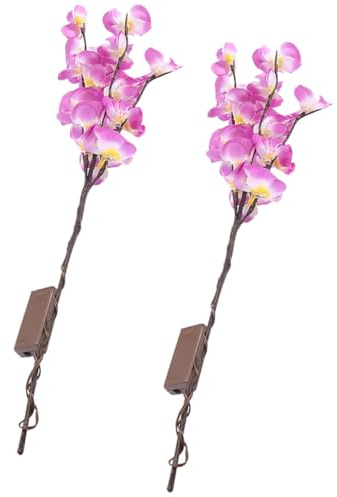 Garneck 2 Stücke Schmetterling Orchidee Zweige Lichter Phalaenopsis Baum Lichter Dekorative Lampe Keine Batterie Erforderlich Für Decor