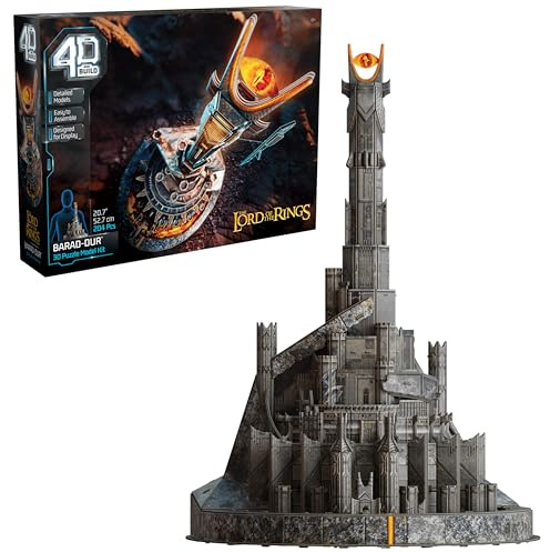 4D Build, Herr der Ringe Barad-Dur Auge des Sauron 3D-Modellbausatzes, Herr der Ringe Sammlerstücke & Schreibtisch-Dekor, Erwachsenenpuzzle, Bauspielzeug, 3D-Puzzles für Erwachsene & Jugendliche, 204