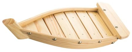 OUNONA Decorative Wooden Sushi Boat Japanese Plates Stand Appetizer Serving Tray for Hotel
