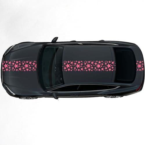Kiwistar Viperstreifen matt - 30 x 400 cm Sterne Stars - Rosa Rennstreifen, Aufkleber, Rallystreifen - ohne Übertragungsfolie - Tuning - Viper - Racing - Zierstreifen