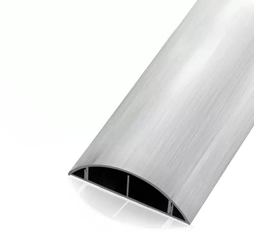 Canalización de Cables Cubrecables con Cinta Autoadhesiva, Pasacables De Aluminio, Sin Agujeros, Pasacables Semicirculares para Zócalos, para Cables De Ordenador/Altavoces (Color : Silver, Size : N