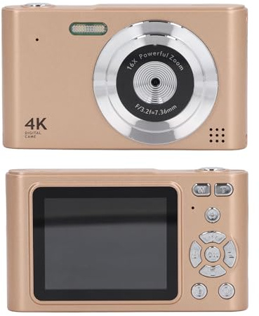Kleine Digitalkamera für Fotografie mit 2,4-Zoll-IPS-Bildschirm, FHD 2,5K, 16-fachem Digitalzoom, 48 MP, Günstige Kompaktkamera für Point-and-Shoot-Kameras, für Kinder, Teenager,