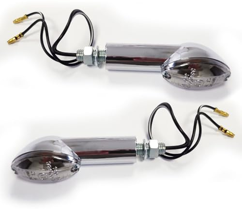 Universal Motorrad Halogen Blinker Set CATEYE 40mm Chrom mit E-Prüfzeichen