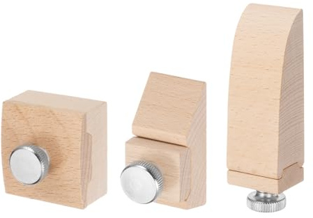 sourcing map 3pcs Wooden Hand Sanding Block Set Square Beveled Wedge, Sandpaper Grinding Polishing Tool for DIY Leather Craft Accessories
