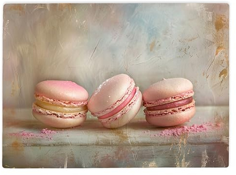 Shopagift Three Pink Macaroons Glass Chopping Board Large Kitchen Worktop Saver 39cm x 28cm