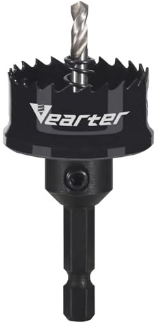 Vearter 32mm Bi-Metal Hole Saw 1/4 Inch Hex Shank, M42 Bimetal Hole Saw, Thin Wall Cobalt Drill Hole Cutter with Arbors for Wood, Sheet Metal, Copper, Plaster, PVC, Steel Plate, Drywall