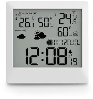 Wetterstation Palawan, mit Außensensor, Funk, Wecker, Thermo/Hygro, Weiß