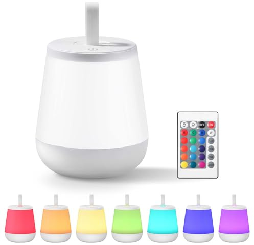 Diboniur LED Nachttischlampe Nachtlicht Touch Dimmbar mit 16 Farben und 4 Modi, NachtLicht Kinder Stilllicht Dimmbar Nachtlicht Baby USB Aufladbar Night Lamp mit Fernbedienung