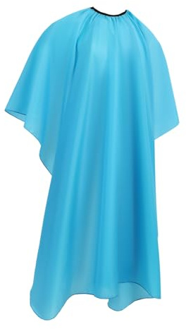 WEKADRIN Salon Cutting Cape Hairdressing Gown with Elastic Neckline and Buckle Closure, Blue Polyester Hair Cape Protects Clothes for Barber Shops and Hair Coloring Professional Use