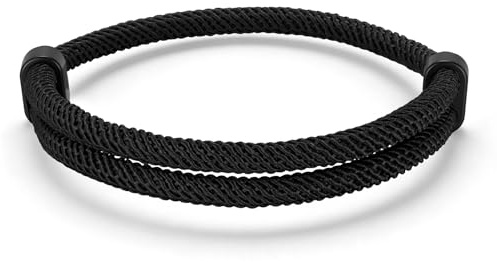 TempBeau Bracelet homme corde de voile noire bracelet surfeur : bracelet de surfeur fait main paracorde pour hommes et femmes bracelet en corde nautique bracelets tressés réglables, Verstellbar, corde