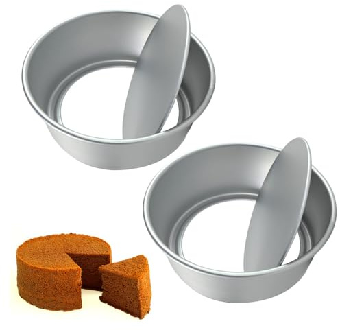 WZHHDM Deep Aluminum Round Cake Pan, 2PCS Stainless Steel Baking Pan Set, 8inch Cake Tins Stainless Steel Non-Stick Deep Aluminum Round Cake Pan for Cake Baking