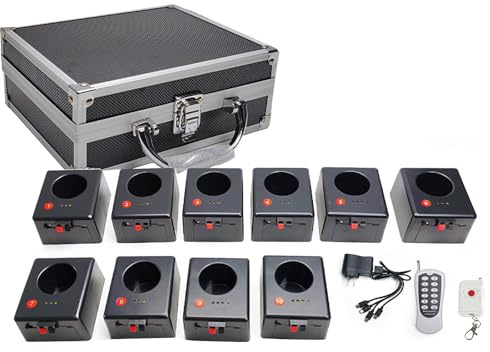 SNBGRYE MáQuina De Fuegos Artificiales Fountain Cold, Base De 4/6/8/10/12 Piezas + 2 Controles Remotos InaláMbricos, para Bodas, Escenarios Y Conciertos,10PCS
