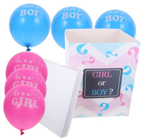 Healifty Scatola Palloncini Gender Reveal Per Shower Decorazioni Festive Con Palloncini Rosa e Azzurri Box Giochi Rivelazione Genere o Bambina Accessori Feste Nascita