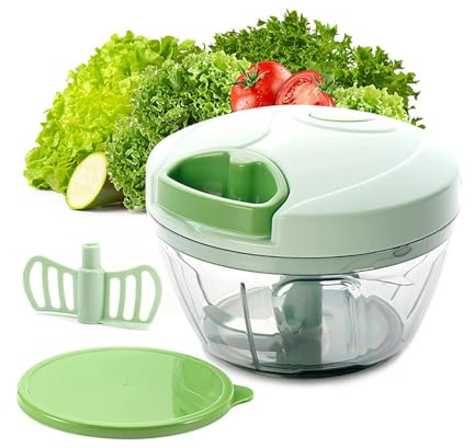 Daily-Max Tritatutto Manuale a Corda MAX-6090 500 ml, Mixer Cucina Portatile, Taglia Verdure Universale per Frutta, Noci, Aglio, Formaggio, Cioccolato, Cipolle, Alimenti per Bambini