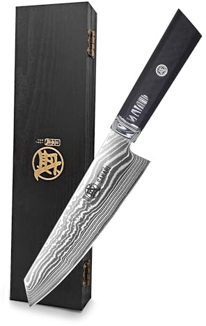 MITSUMOTO SAKARI Kiritsuke Kockkniv 18 cm, SG-Pro Damaskusstål