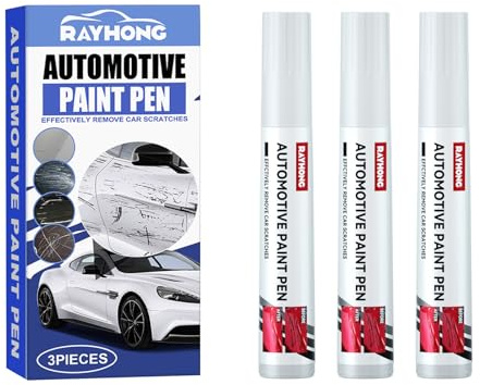 Nurila 3 Weiß Stück Lackstift Auto, Car Magic Pen, Auto Kratzer Entfernen, Car Scratch Remover Pen, Auto Lackstift für Schnelle Lösung für Kratzer und Farbschäden, Auto Kratzer Reparatur Stift