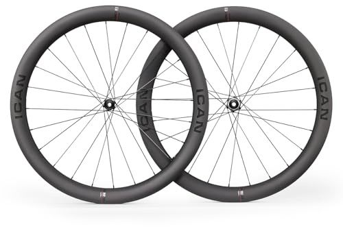 ICAN AERO(Plus) Disc 40mm/50mm 1355g/1382g/1400g/1430g Carbon Road Bike Wheelset 700C Disc Brake 18.35mm/23mm Inner Width Clincher Tubeless Compatible