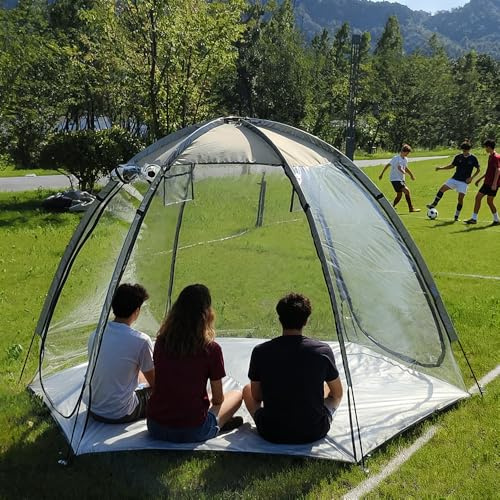 Genomskinligt sporttält för 2 personer 360° panoramautsikt vindtätt bärbart utomhus vinett klart bubbeltält för camping fiske och sportaktiviteter