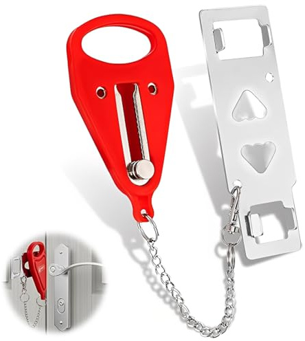 THQAE Cerradura de puerta portátil – Viaje familiar Hotel School Home Apartment Must Haves Dispositivos de seguridad Cerraduras de puerta Jammer Self Defense para seguridad adicional