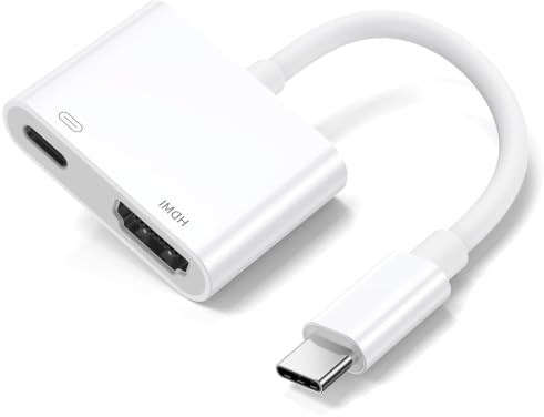 USB C HDMI Adapter, 2in1 100W USBC auf HDMI Hub für iPad/iPhone 17/16/15 Plus/Pro/Max/Air, Samsung S25 S24 S23 S20 Plus Ultra/Tablet/Laptop/TV/Monitor/Projektor 4K Video und Audio Digital AV Adapter