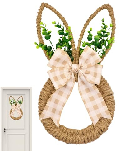 Corona de Conejo de Pascua, Guirnalda de en Forma de Conejo, Corona de Pascua, para el hogar, Exterior, Interior, Ventana, Pared, Sala de Estar, Dormitorio, Primavera, Boda, festividades
