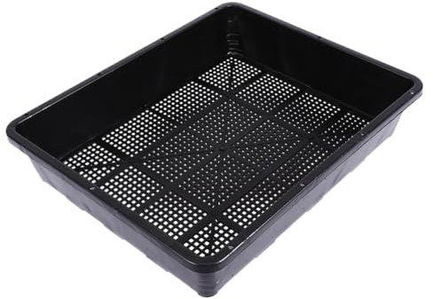 BIUDECO Vassoio Semenzaio Rettangolare Nero 37x30 Cm 2 Pezzi in Plastica Leggero per Radicazione Facile in Giardino e Centri Commerciali