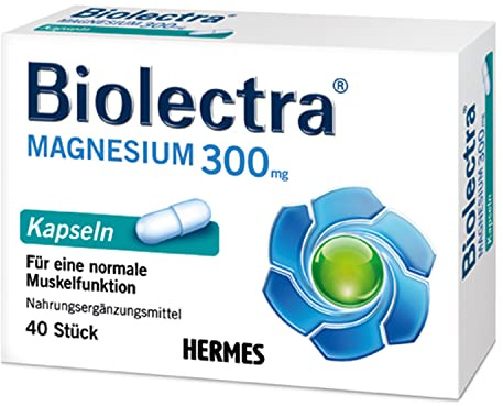 Biolectra Magnesium 300 mg Kapseln, für entspannte Muskeln, Apotheken-Qualität, 40 Kapseln