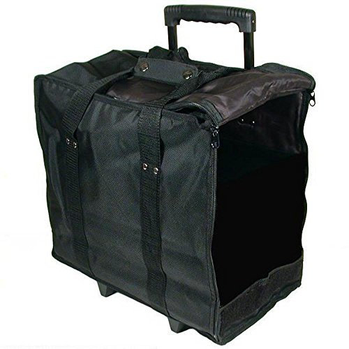 The Beadsmith Schmuckkoffer Trolley für Schmuckständer mit Rädern und ausziehbarem Griff, Schwarz