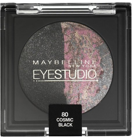 Maybelline New York Duo Lidschatten Eyestudio Color Cosmos in Cosmic Black 80 / Eyeshadow schwarz, mit Perlen-Effekt und Baked-Technologie, 1 x 2,5 g