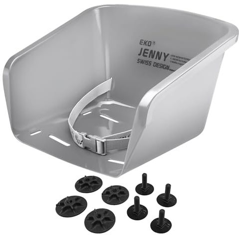 EKO Schlittensitz Jenny in Silber, Rückenlehne für Holzschlitten, Schlittenaufsatz