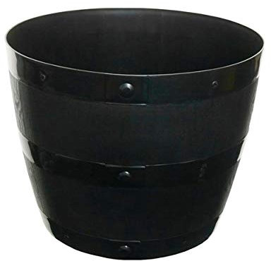 Whitefurze G0834BL 34cm Barrel Planter - Black