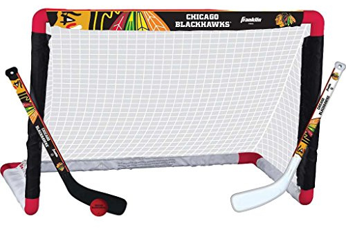 Franklin Sports NHL Chicago Blackhawks Mini Hockey Goal, Stick and Ball Set