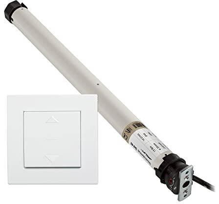 jarolift Elektromechanischer Universalmotor Rohrmotor Uni 40 Rollladenmotor SW40, Zugkraft 30 kg, Thermoschutz, inkl. jarolift Wippschalter