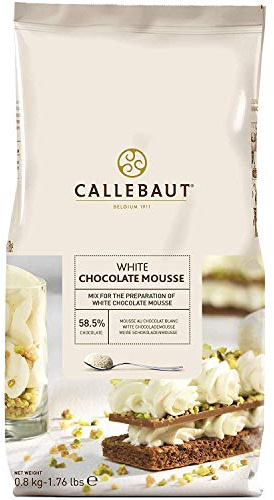 Callebaut Chocolate Mousse white, Schokoladen-Mousse-Pulver weiß, Weißes-Schokoladenmousse, Milchschokolade, 58,5% Kakako, 1x 800G