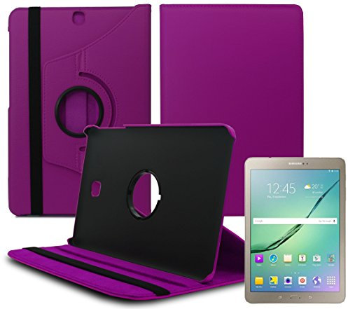 Gadget Giant Samsung Galaxy Tab S2 8,0 (SM-T710/SM-T715) Smart función de atril – Plain de piel sintética hecha a medida 360 Degree funda giratoria tipo libro con función de encendido y apagado y libre Regalos