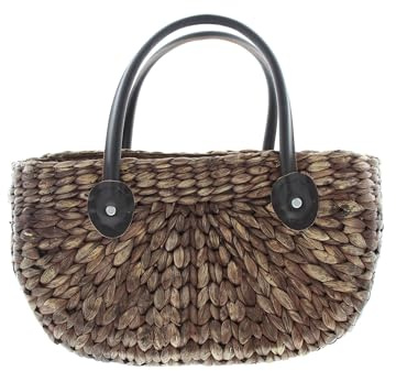 Dekoleidenschaft Tasche Maisstroh mokka braun, Damentasche, Umhängetasche, Schultertasche, Shopper