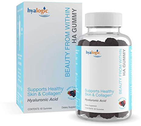 Hyalogic Beauty from Within Hyaluronic Acid Gummies – Ideal for Skin Care and Hair Growth - Delicious Berry-Flavored Gummy Vitamins – Vegan & Gluten Free (60 Gummies)