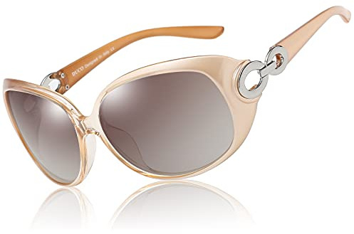 DUCO Sonnenbrille Damen Klassisch Polarisiert Übergroß Frauen Sonnenbrillen Mode Brille 100% UV-Schutz 1220